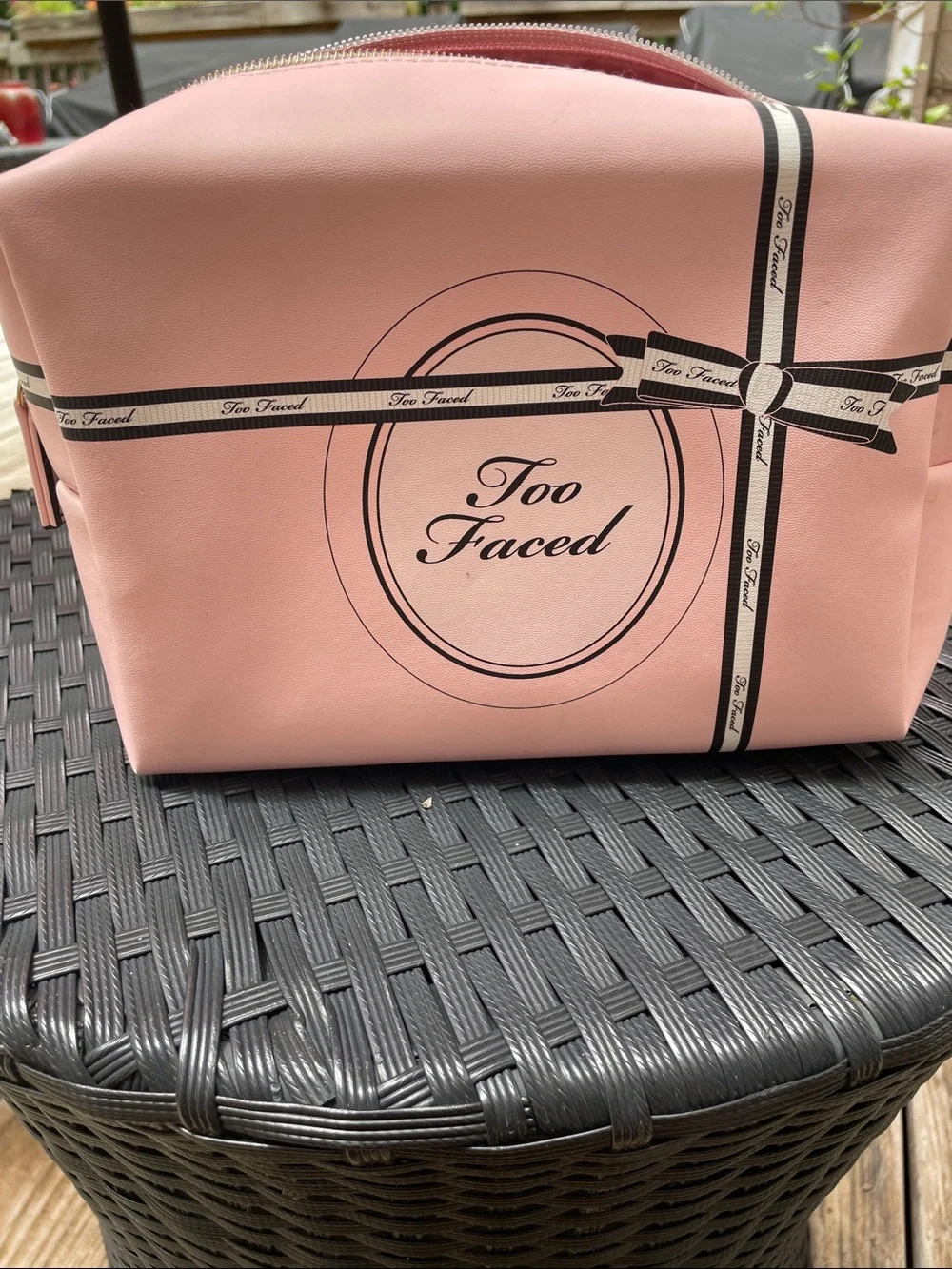 Too Faced Pink Cosmetic Makeup Bag | Travel Toiletry Case/ Bag